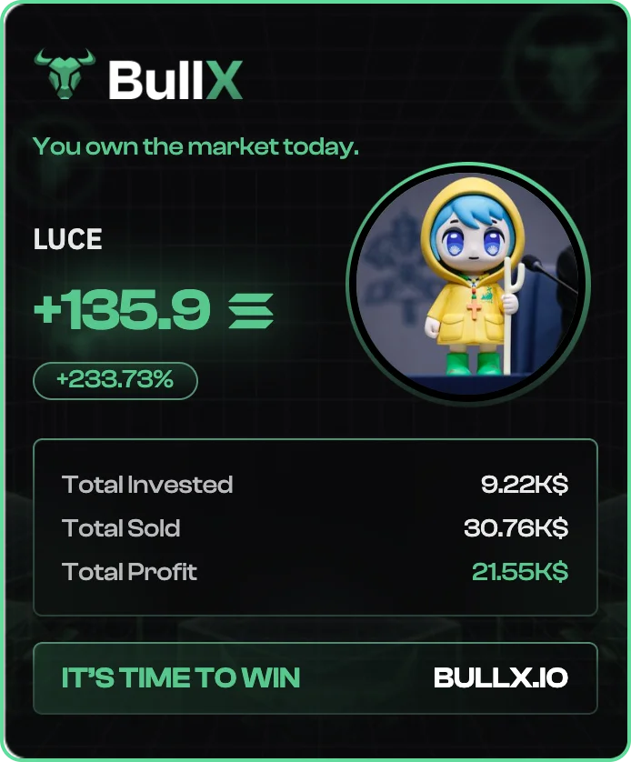 LUCE trade result showing +135.9 SOL and +233.73 percent